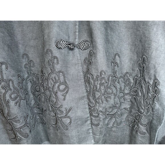 Vintage Lord N Taylor Women’s Black  100% Linen Vest with Asian Accents size 8 - Picture 3 of 9